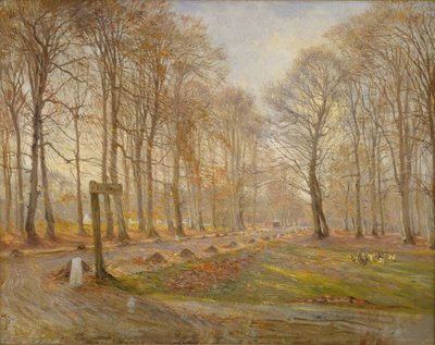 Día de finales de otoño en el parque de ciervos de Jægersborg, al norte de Copenhague de Theodor Philipsen