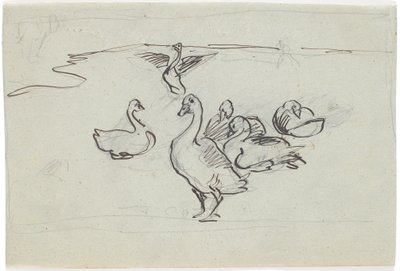 Estudio de gansos de Theodor Philipsen