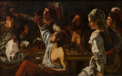 Jugadores de cartas y backgammon. Pelea por las cartas, c. 1620-30 de Theodor Rombouts