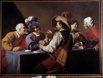 Jugadores de cartas, el brelan de Theodor Rombouts