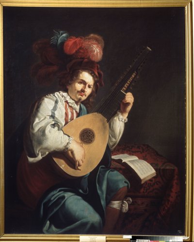 "" El jugador de laúd "" Pintura de Theodor Rombouts (1597-1637) Museo de Arte Regional del siglo XVII, Vinnytsia de Theodor Rombouts