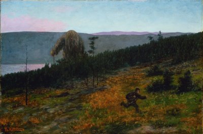 "" Askeladden et le troll "" Personnage du folklore norvegien - Peinture de Theodor Kittelsen (1857-1914) 1900 Museo Nacional de Arte, Oslo Noruega de Theodor Kittelsen