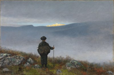 Lejos, muy lejos el Palacio de Soria Moria brillaba como el Oro de Theodor Kittelsen