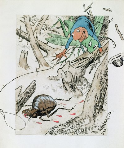 Caza de pulgas en la selva virgen de Theodor Kittelsen
