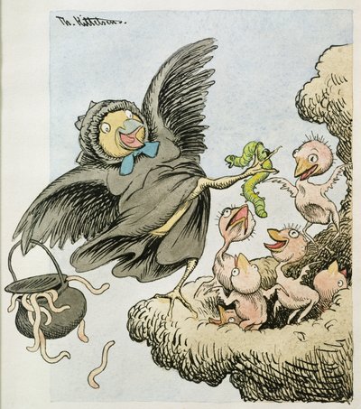 Aquí está la comida niñas de Theodor Kittelsen