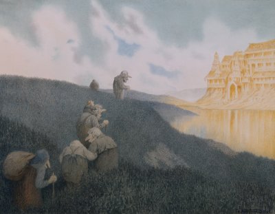 De camino a un festín en el castillo de los trolls de Theodor Kittelsen