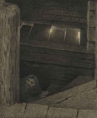 Pesta en las escaleras de Theodor Kittelsen