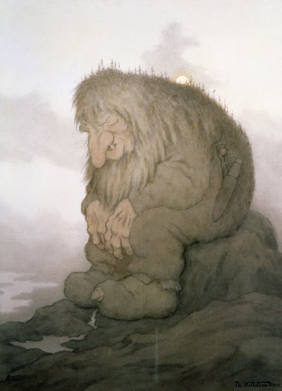 El troll que se pregunta cuantos años tiene de Theodor Kittelsen