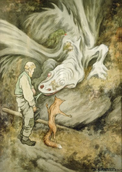 El mundo no paga diferente mi querido dragón de Theodor Kittelsen