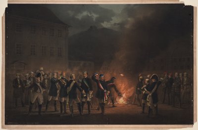 Procesión de antorchas en Heidelberg el 30 de enero de 1857, 1857 de Theodor Verhas