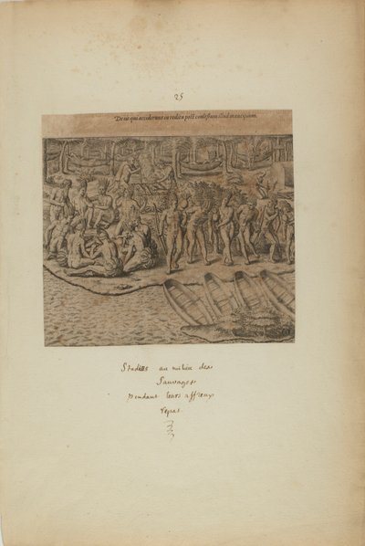 De Iss qui Acciderunt in Reditu Post Comestum Illud Mancipium. (del libro, Americae, tercera parte) de Theodor de Bry