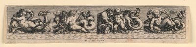 Panel decorativo: monstruos marinos de Theodor de Bry