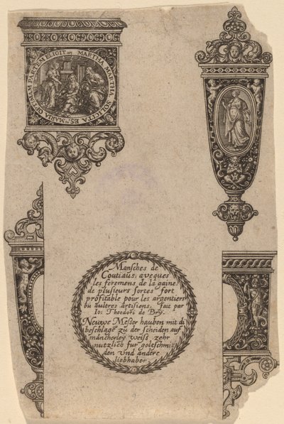 Ornamento para mango de cuchillo de Theodor de Bry