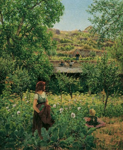 chica en la amapola de Theodor von Hormann