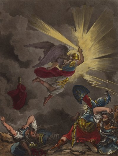 Ángel del Señor matando a los asirios (aguafuerte) de Theodore (after) Lane