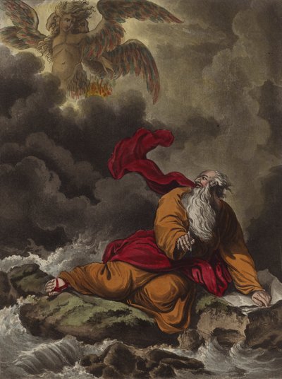 Ezequiel y los querubines (aguafuerte) de Theodore (after) Lane