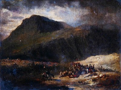 Batalla en el momento de la conquista francesa de Argelia de Theodore (attr. to) Gericault