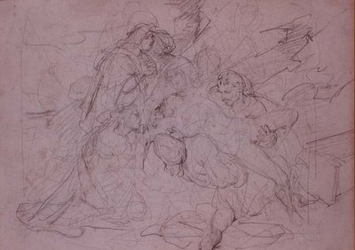 Descenso de la cruz (dibujo) de Theodore (attr. to) Gericault
