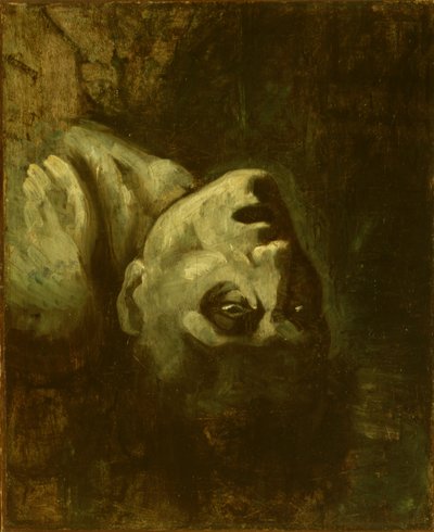 Cabeza de ahogado, c.1819 (óleo sobre papel montado sobre lienzo) de Theodore (circle of) Gericault