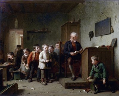 La salle de classe - El aula - Hill, Theodore Bernard de (1817-1906) - 1872 - Óleo sobre madera - 37x44,5 - Colección particular de Theodore Bernard de Heuvel
