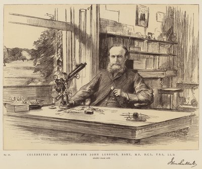 Celebridades del día, Sir John Lubbock, Baronet, MP, DCL, FRS, LLD de Theodore Blake Wirgman