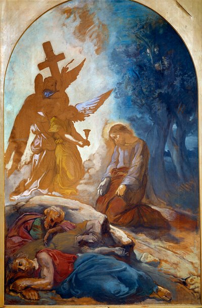 Jesús en el jardín de los olivos. Pintura de Théodore Chassériau (1819-1856) de Théodore Chassériau