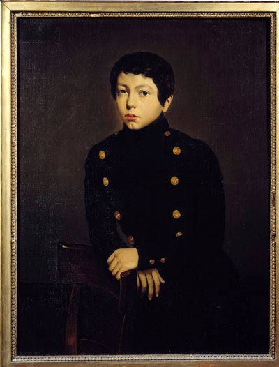Retrato de Ernest Chasseriau (1823-1870) alumno de la Escuela Naval de Brest, hermano del artista (detalle) de Théodore Chassériau