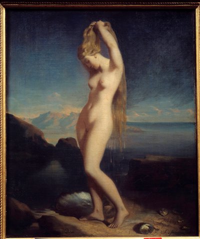 Venus anadiomena o Venus Marina. Pintura de Théodore Chassériau (1819-1856) 1838 Dim. 0,65 x 0,55 m de Théodore Chassériau