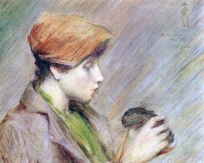 Suzanne Hoschedé con un conejo, 1891 de Theodore Earl Butler