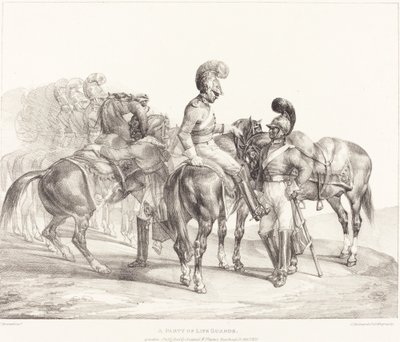 Una fiesta de guardias de vida de Theodore Gericault