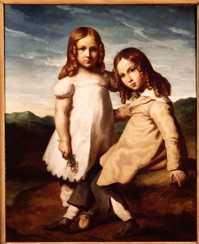 Alfred Dedreux (1810-60) de niño con su hermana, Elisabeth, 1816-17 de Theodore Gericault