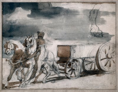 Carro de municiones tirado por dos caballos de Theodore Gericault