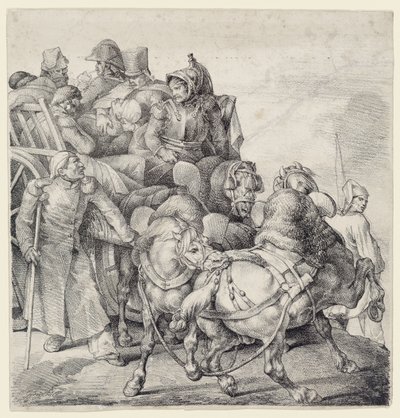 Carro cargado de soldados heridos (A Wagon Full of Wounded Soldiers) de Theodore Gericault