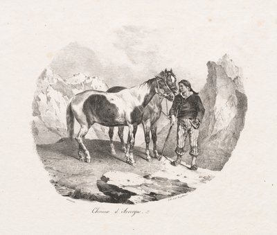 Caballos de Auvernia, 1822 de Theodore Gericault