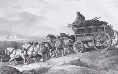 Carro de carbón tirado por caballos, 1822 de Theodore Gericault