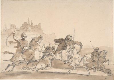 Combate de jinetes orientales de Theodore Gericault