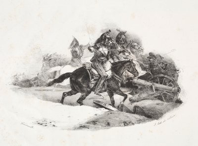 Coraceros cargando una batería de artillería de Theodore Gericault