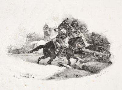 Coraceros cargando una batería de artillería de Theodore Gericault