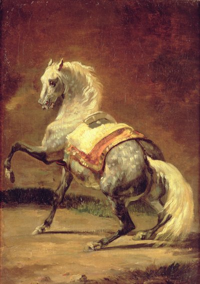 Caballo gris moteado de Theodore Gericault