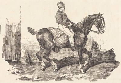 Palefreno montado en un caballo de carruaje (Cheval de carrosse monte par un palfrenier) de Theodore Gericault