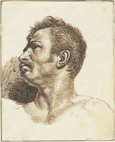 Cabeza de un hombre [recto] de Theodore Gericault