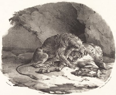 Caballo devorado por un león de Theodore Gericault