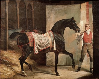 Caballo saliendo del establo de Theodore Gericault