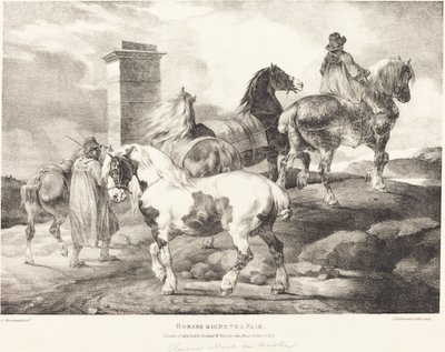 Caballos yendo a una feria de Theodore Gericault