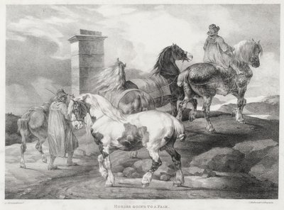 Caballos de camino a una feria de Theodore Gericault