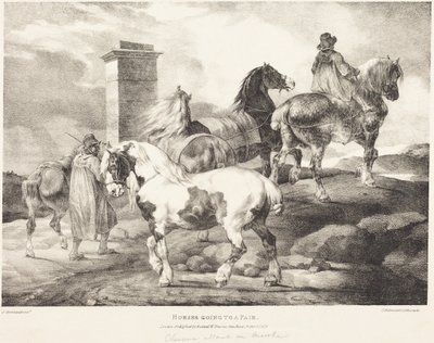 Caballos de camino a una feria de Theodore Gericault