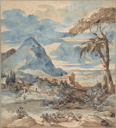 Paisaje con pescadores de Theodore Gericault