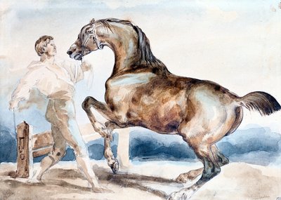 Le Dressage" El adiestramiento (doma) de un caballo de Theodore Gericault