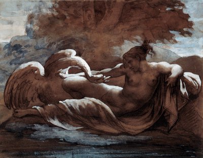 Leda y el cisne. Dibujo de Théodore Géricault (1791-1824) de Theodore Gericault
