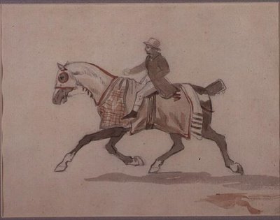 Pequeño mozo en un caballo al trote de Theodore Gericault